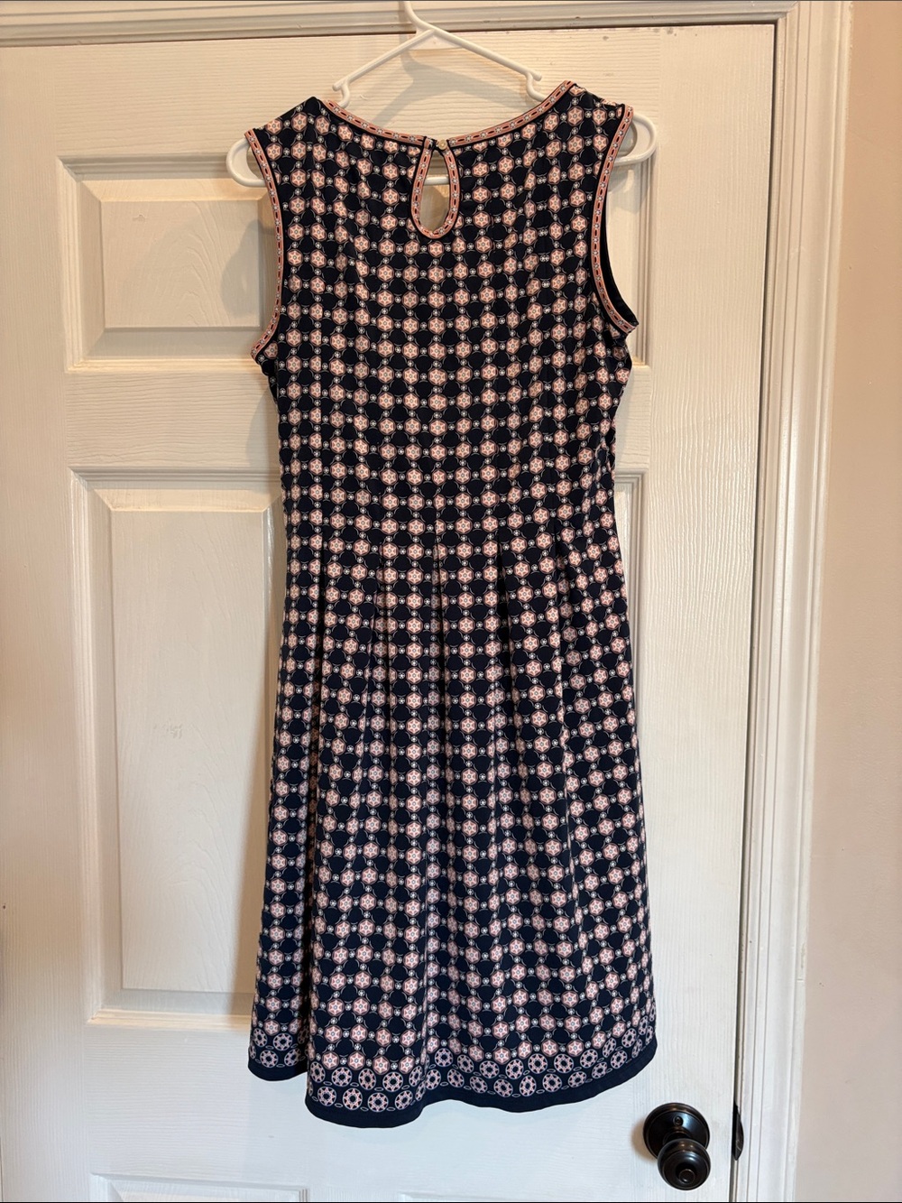 Max Studio Navy Dress with Pink Medallion Print - Picture 3 of 4